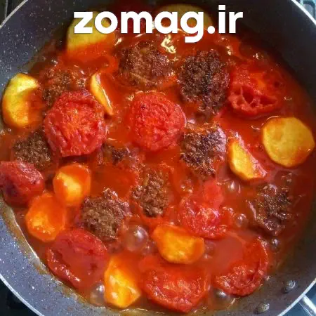 خوراک گوشت و سیبزمینی (تاس کباب ساده)